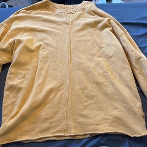 AERIE oversized yellow sweatshirt